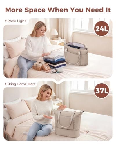 WANDF Foldable 45x36x20 Easyjet Cabin Bag, Underseat Hand Luggage,Khaki — view 4