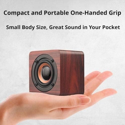 Wooden Retro Bluetooth Speaker, Wood Grain Portable Speaker Loud Treble ＆ Deep USB, Support Speaker Wireless Bluetooth Bass — view 4