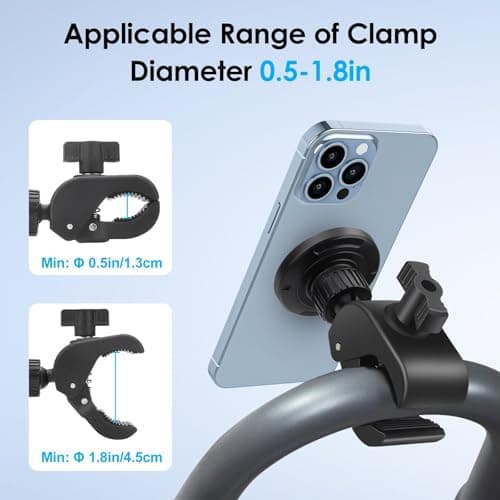 EEEKit Indoor Bike Phone Holder, Universal Magnetic Handlebar Phone Mount — view 2