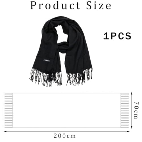 Ezranova Lightweight Soft Shawls and Wraps for Women, Black — view 2