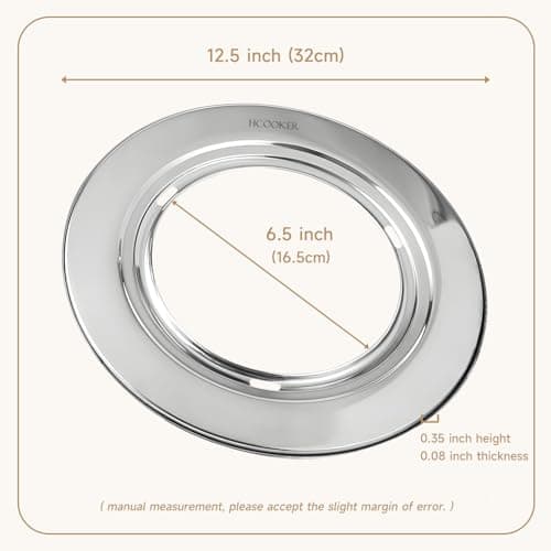 Stainless Steel Steamer Ring, Fits 7 to 12-Inch Bamboo Steamer Baskets, Steaming Adapter for Asian Food, Cooking for Dumpling, Dim Sum, Rice, Veggie, Vegetable, Steam Pot — view 5