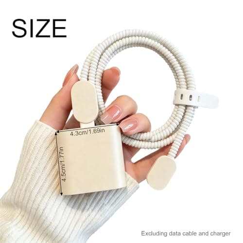 Hentenry 20W Charging Adapter Cover Set with Integrated Cable Wrap, Brown — view 2
