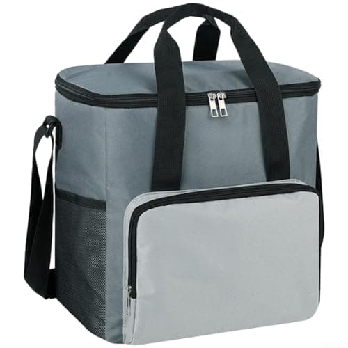 Premium Insulated Picnic Bag, 17L Spacious Cooler Tote with Aluminum Foil Lining, 600D Oxford Lunch Carrier for Family Outings Road Trips Fishing Camping(Brown) — view 3