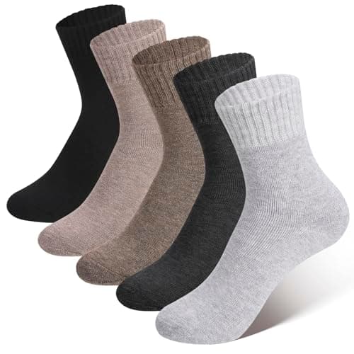 Xialvyu 5 Pairs Crew Thermal Socks for Women Men,Multicolor