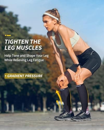 CAMBIVO Compression Socks for Women & Men 2 Pairs, Travel Flight Socks — view 5