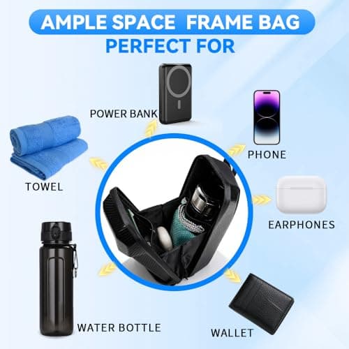 Ebike Frame Storage Bag,Hard-Shell Carbon Fiber Texture Phone Pouch Bag — view 4