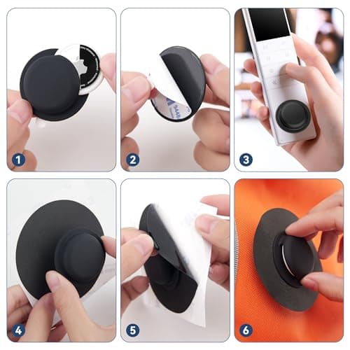 4 pack For Apple Airtag Holder,Silicone Airtag Fabric Holder with 3M Adhesive Sticker,Secure and Discreet,Airtags Case For Luggage,Camera Bags,Bags,Backpacks and Wallet — view 6