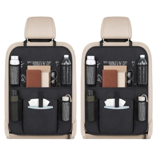 ZeBQrphio Car Seat Organiser,2 pcs back seat organiser Back Seat Storage Solution with Multiple Compartments, Universal Vehicle Fit for Travel Essentials Organisation