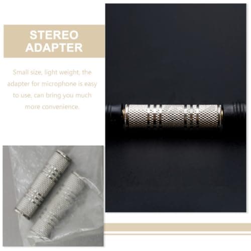 DOITOOL 2pcs MM Female Audio Mic Adapter Connector, Metal, Silver — view 3