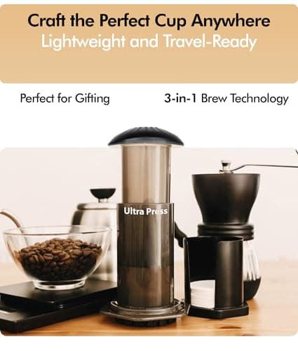 UR CHOICE French Press Coffee Maker & Insulated Tumbler Combo Set, Portable Coffee Press with 40 oz Travel Mug for Hot & Cold Drinks | Gift Set for Coffee Lovers, Home, Office & Travel (BLACK CUP) — view 5
