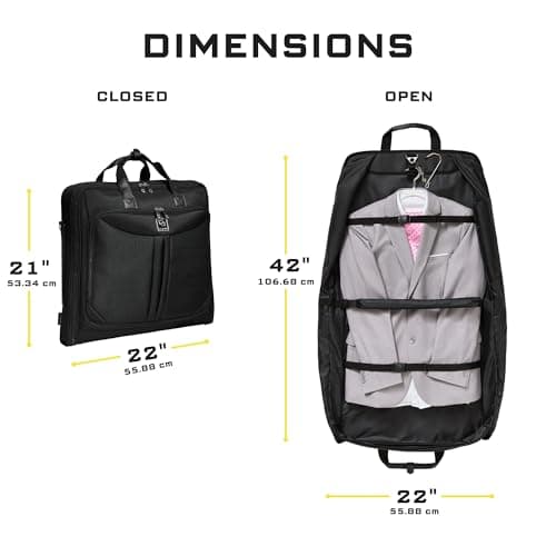 ZEGUR Premium Suit Bag Carry On - Garment Bag for 4 Suits or Dresses - Travel & Business Suit Carriers with Shoulder Strap and Laptop Compartment — view 4