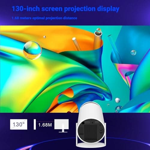 Denvoro Mini Portable Projector 180° Swivel Auto Keystone 5G WiFi — view 4