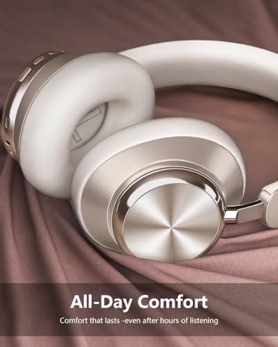Wentronic Y03 Bluetooth Headphones Wireless Active Noise Cancelling Over Ear Headphones 48 Hours Playtime 6 EQ Music Mode High Sound Quality Headphones with Soft Ear Cushion - Starlight — view 3