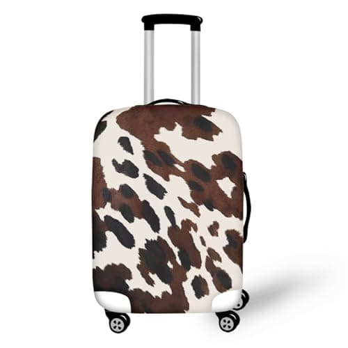 Luggage Covers for Suitcases Beige Brown Suitcase Cover Elastic Washable Polyester Spandex Anti-Scratch Scratches Remove Large Suitcase Covers Protectors (L)