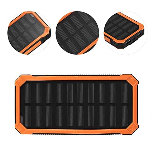 20000mAh Solar Power Bank Portable Charger, Dual USB Solar Panel Charger with Fast Charge, DIY Solar Phone Charger Kit for Camping Hiking Emergency (Battery Not Included) (Orange) — view 5