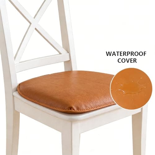 SDCGB Faux Leather Chair Cushion, Memory Foam Chair Pad, Non-Slip Rubber Back U-Shaped Seat Pad for Dining, Kitchen, Office(15.7"x16.9", Gray1) — view 3