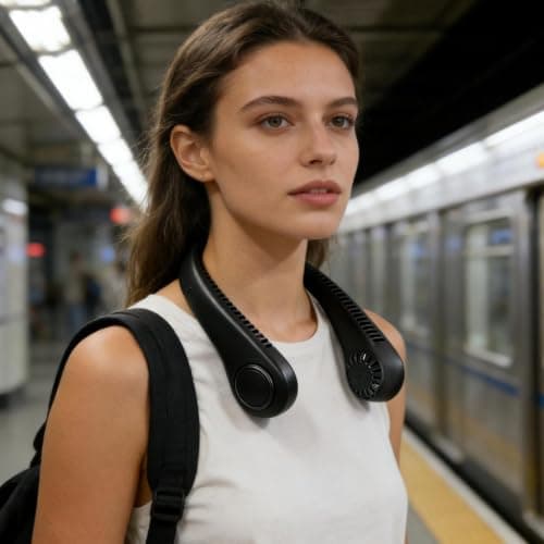 Portable Neck Fan, Hands-free Leafless, 360-degree Cooling — view 2