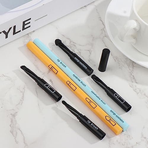 4 Pack 4 In 1 Travel Makeup Brush Multi -purpose Retractable Angled Eyeshadow Sponge Lip Brush Cosmetic Face Beauty Tools for Foundation Concealer Eyeshadow — view 6