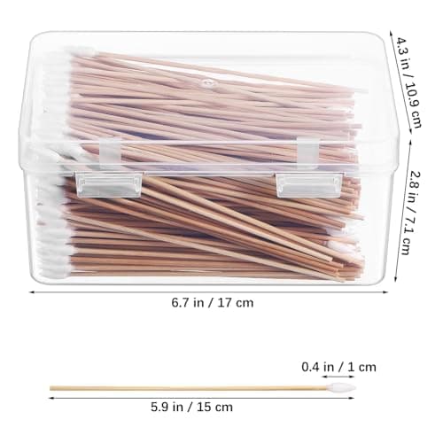 Gatuida 500pcs Cotton Swabs Pointed Applicator Multipurpose Use for Keyboards and Earphones High Accuracy Bamboo Stick Travel Pack for Makeup and Cleaning — view 2