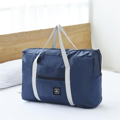 Travel Bag 12 Packes Carry on Luggage Foldable Duffel Bag Sports Gym Bag Weekender Overnight Bag Water Resistant Nylon Travel Duffel for Men Women (Blue 12PCS) — view 6