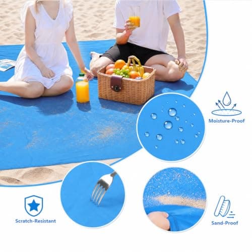 LLXUANKK Pocket Picnic Blanket 70 x 110 cm, Lightweight Foldable Picnic Mat, Waterproof Ground Sheet, Compact Sandproof Beach Mat for Camping, Hiking, Travel, Festivals and Outdoor Activities — view 4