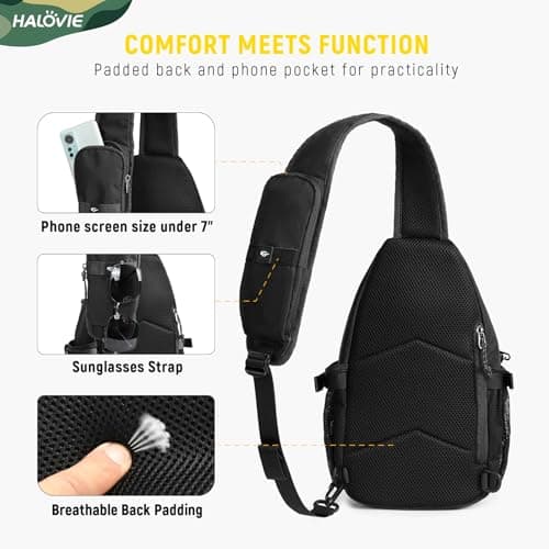 HALOVIE Sling Bags for Men, Anti Theft Crossbody Bag — view 5