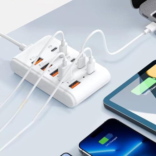 Fast Speed 10 in 1 Multi Port USB Charger Type C Quick Charge Socket Desktop Quick Adapter for Telephones with Multiple Ports — view 5