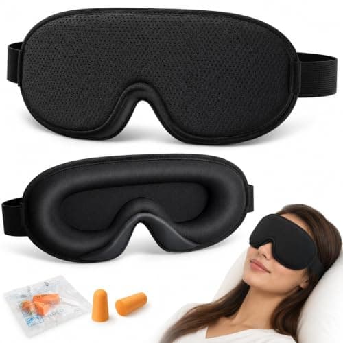 Qabonl Sleep Mask for Men Women 3D Contoured Eye Mask Blackout Blindfold