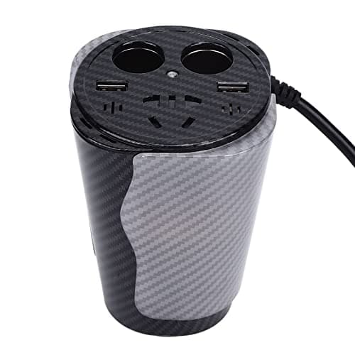 WPKD BLUEIY 150W Car Power Converter, Voice Controlled LED Colorful Atmosphere Light, USB Charging Converter, Aluminium Alloy Cup Shaped, 12V to 220V Output Voltage, 205-235V — view 6