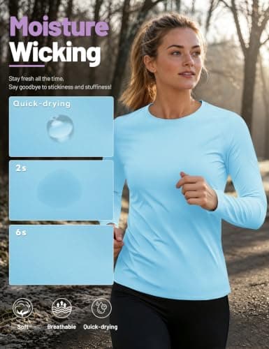 TACVASEN Long Sleeve Tops Women Thermal Underwear Quick Dry Running Top — view 5