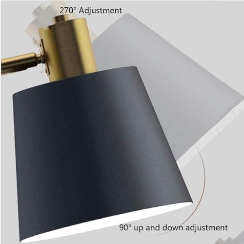 Standing Tall Lamps Nordic Floor Lamp With USB Charging Port Wood Tray Standing Lamp Adjustable Lampshade Marble Base High Pole Lamp Reading Light — view 2