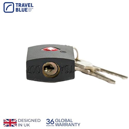 Travel Blue TSA Approved Luggage Padlocks with Key Identi Locks for Suitcases & Travel Bags – Keyed Alike, Solid Brass Body with ABS Coating, Travel Locks for USA & International Travel (Pack of 2) — view 5