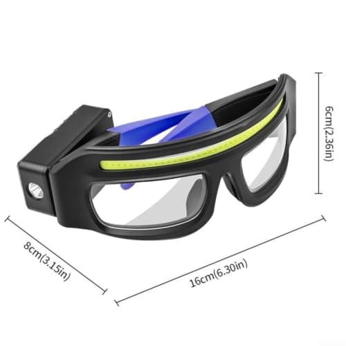 LED Glasses Headlamp for Type C Charge Motion Sensor 98g LED(Yellow) — view 6