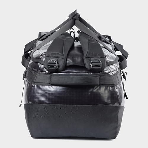 OEX Ballistic Ultra Duffel Bag, 65L, Polyester Ripstop with TPU Coating, for Travel and Outdoor Use, Adjustable Detachable Shoulder Straps, 64x27x30cm (Black, 65 Litre) — view 4