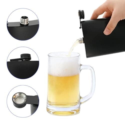 Ram® Stainless Steel 8oz Leakproof Pocket Travel Whiskey Hip Flask for Liquor Hiking Barbecue Hiking Camping Flask — view 4