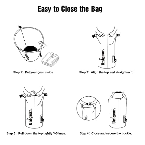 Unigear Dry Bag 2L/5L/10L/20L/30L/40L Waterproof Dry Sack Roll Top with Phone Case and Long Adjustable Shoulder Strap for Boating/Kayaking/Fishing/Rafting/Swimming/Camping/Snowboarding — view 5
