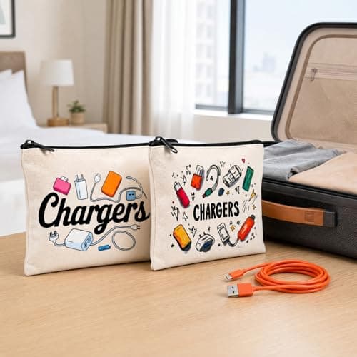 Solvio 2 Pack Multi-Use Zipper Pouch, Portable Travel Organizer Bag for Charger Cables, Tech Accessories, Cosmetics and Toiletries, Ideal Holiday Gifts for Women and Men — view 6