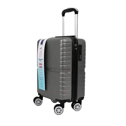 Ryan Air Wizz Air Approved Hardcase Suitcase with Detachable 360 Degree Spinner Wheels - 40x30x20 - Lightweight Ideal for Short Trips - Secure Combination Lock (Grey)