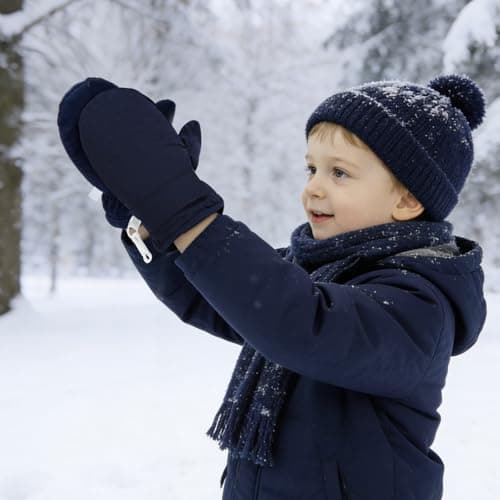 GYIOFAI Kids Winter Thermal Gloves Toddler Fleece Thick Warm Mittens,Winter Waterproof Kids Gloves,Windproof Children Gloves Ski Gloves,Toddler Gloves with Adjustable Wrist Strap for Kids age 2-4 — view 5
