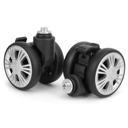 Volein Luggage Wheel with Brake Universal Suitcase Replacement Wheel-Silver