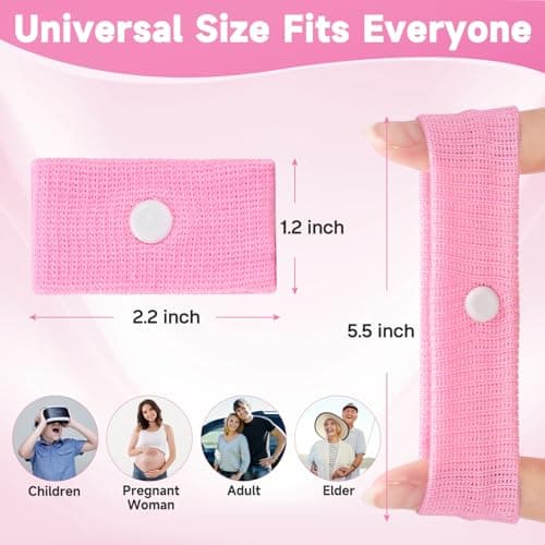 MEIYYJ Travel Sickness Bands Adult Motion Sickness Bands for Kids Cruise Travel Essentials Anti Sickness Wristbands for Pregnancy Women, 2 Pairs (Pink,Blue) — view 4