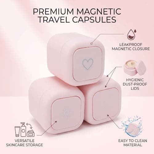 Srliya 3pcs Magnetic Travel Capsules Magnetic Containers with Lids (B) — view 3