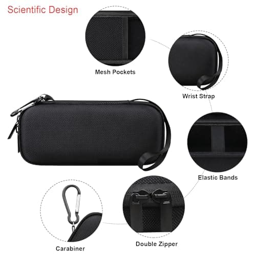 Elonbo Carrying Case ​for Sonos Roam 2 / Sonos Roam Portable Waterproof Bluetooth Speaker, Compact Wireless Speaker Hard Travel Protective Bag Storage Holder, Extra Mesh Pocket Fits Cable, Black — view 4