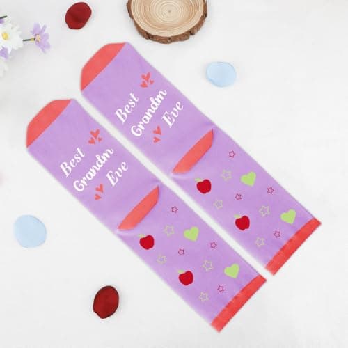Bicfuiot Grandma Birthday Gifts for Grandma Gifts Grandmother Birthday Gift for Nana Grandparents Present for Nan Nanny Mothers Day Mother's Day Personalised Retirement Christmas Xmas Socks — view 5
