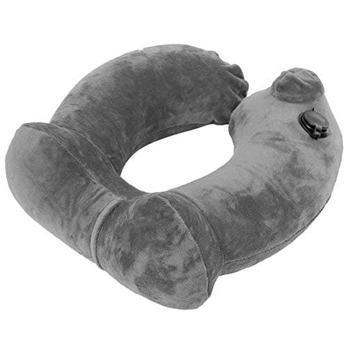 GETKIVA Inflatable Travel Neck Pillow U Shaped 4 Pack 32 x 30 x 10 cm One Press Auto Inflate Portable Neck Support (Grey) — view 5