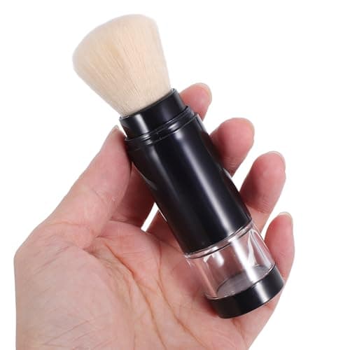 Portable Makeup Brush Refillable Loose Bottle Jar Black Plastic — view 4