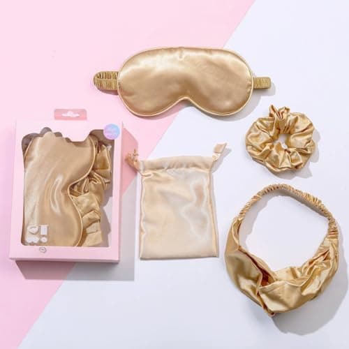 Satin Beauty Sleep Set for Women(4pcs Rose Gold) — view 2