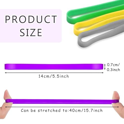 SYEYCW 20 Pcs Large Silicone Elastic Bands, Thick Elastic Bands, Colorful Rubber Bands, Elastic Rubber Wrapping Bands, for Office Supply, File Folders, Books, Art, School, Home, Cooking, Wrapping — view 2