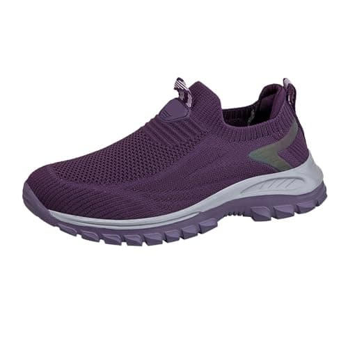 Unisex Slip On Walking Shoes Knit Running Trainers Lightweight Sneakers