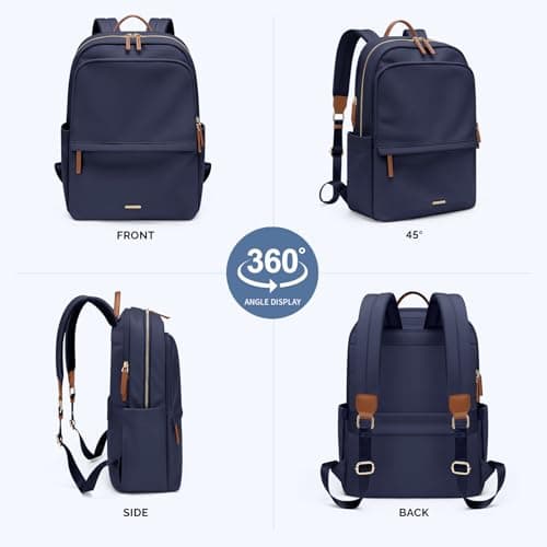 GOLF SUPAGS Laptop Backpack for Women Slim Computer Bag Work Travel College Backpack Purse Fits 14 Inch Notebook, Navy Blue — view 2